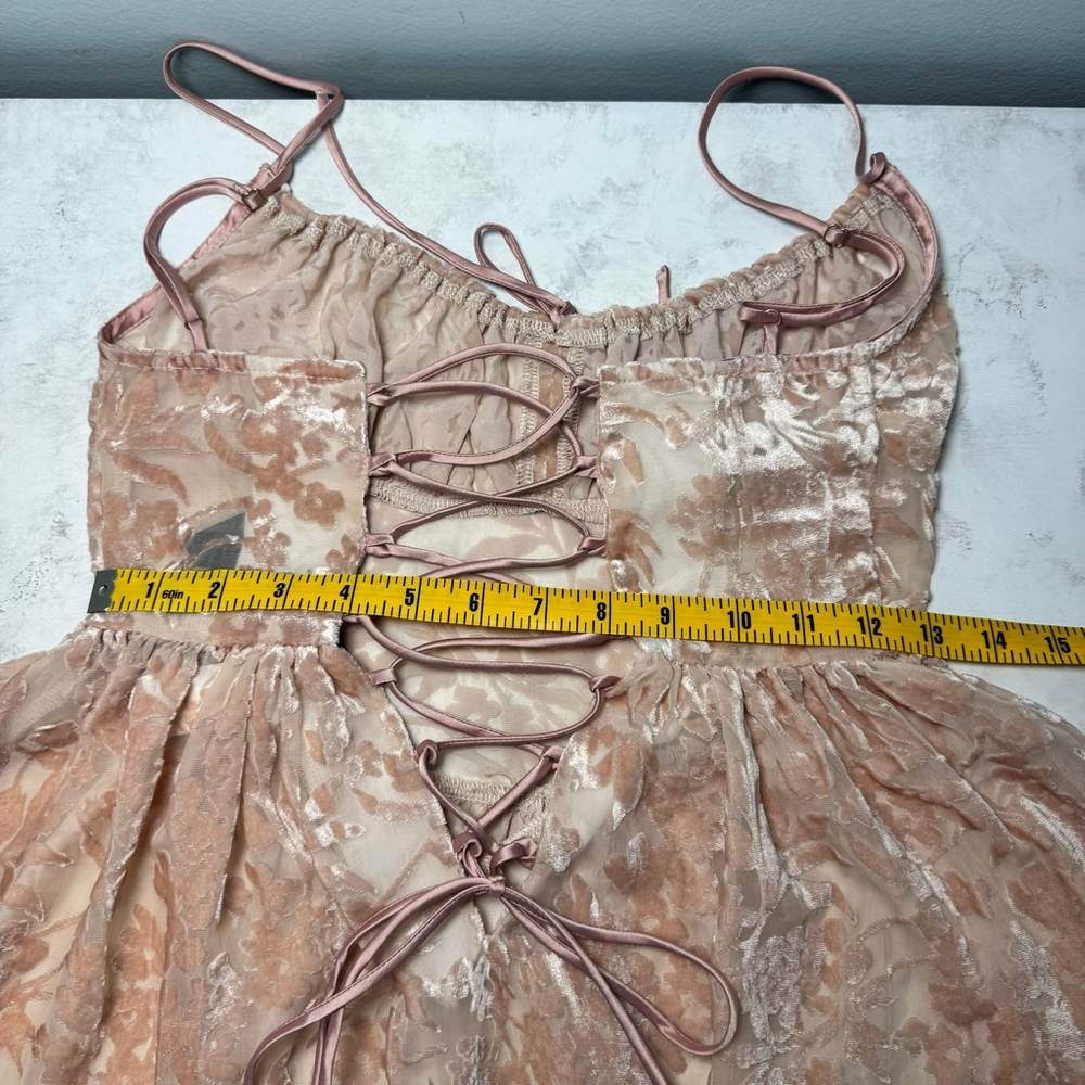 NWT Vanessa Mooney Pink Velvet Ballerina Mini Dress M - Picture 9 of 11